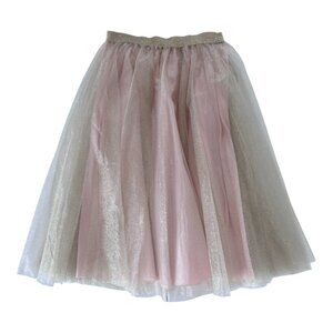 MARMAR COPENHAGEN - GOLD/LIGHT PINK TULLE TUTU STYLE MIDI SKIRT - 12Y